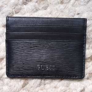 Guess Textured Black Card Holder